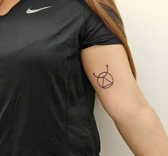 Geometric Aries Arm Tattoo