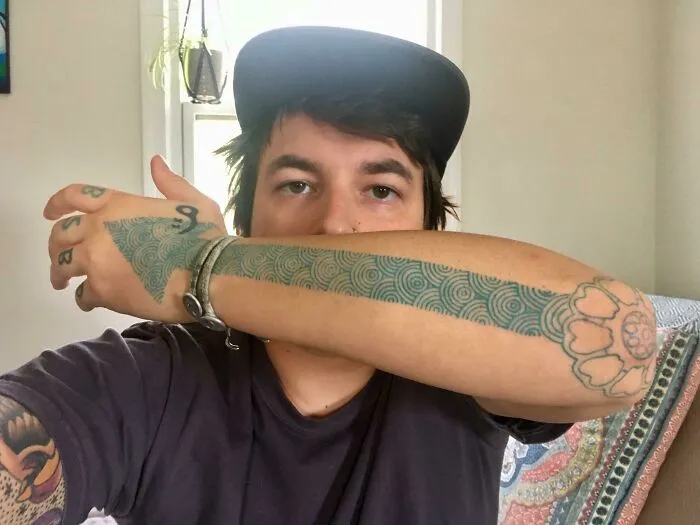 White Lotus Elbow Tattoo