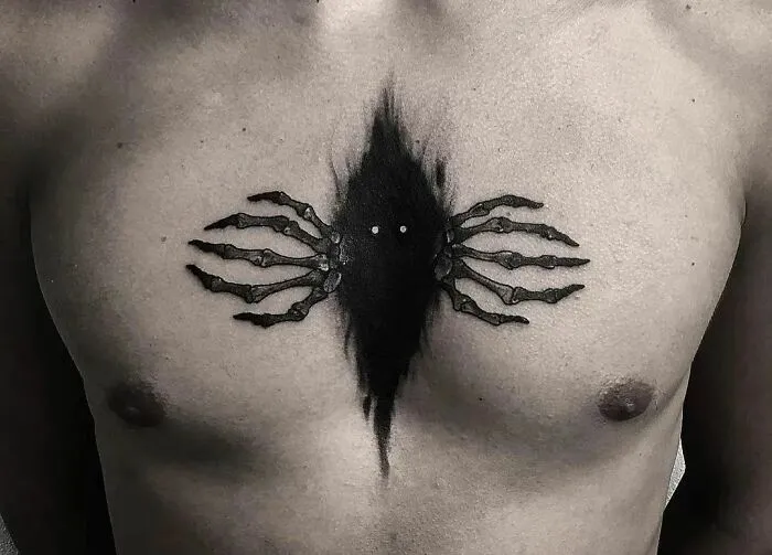 Monster Coming Out Of The Dark Tattoo