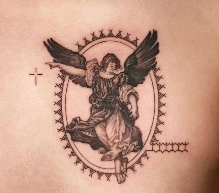 Framed Angel Tattoo