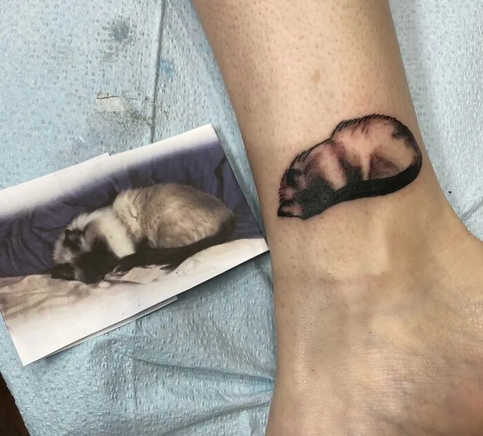 Cat Ankle Tattoo