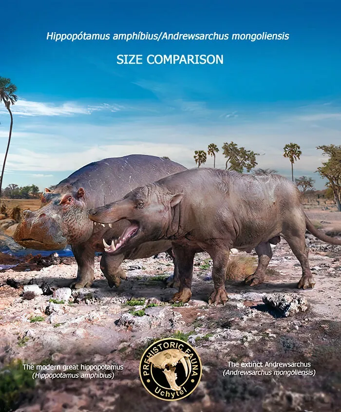 The Modern Great Hippopotamus And The Extinct Andrewsarchus
