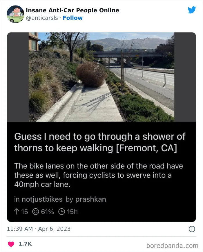 This Twitter Page Exists To Showcase The Wildest Examples Of Anti-Car People (30 Posts)