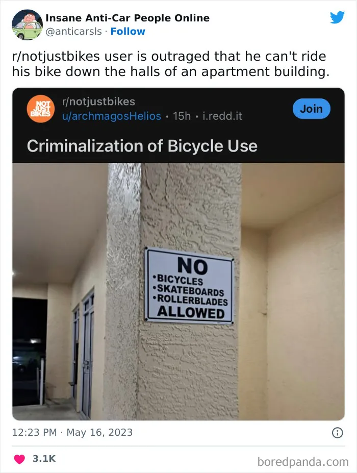 This Twitter Page Exists To Showcase The Wildest Examples Of Anti-Car People (30 Posts)