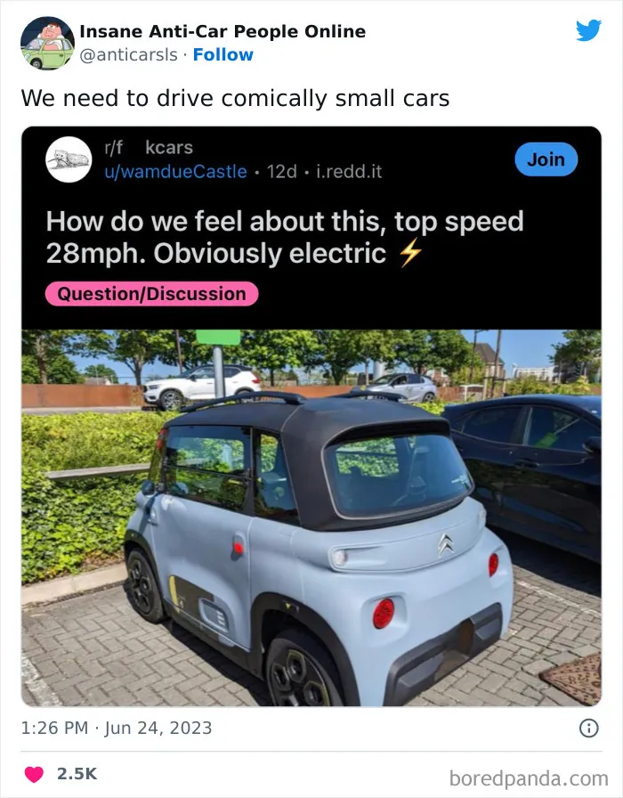 This Twitter Page Exists To Showcase The Wildest Examples Of Anti-Car People (30 Posts)