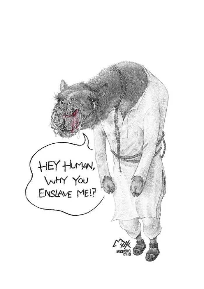 24 New Uncomfortable Illustrations This Artist Created About Animal Cruelty