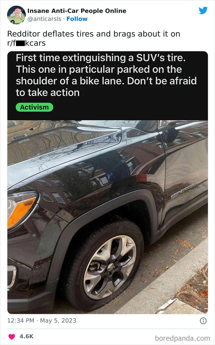 This Twitter Page Exists To Showcase The Wildest Examples Of Anti-Car People (30 Posts)