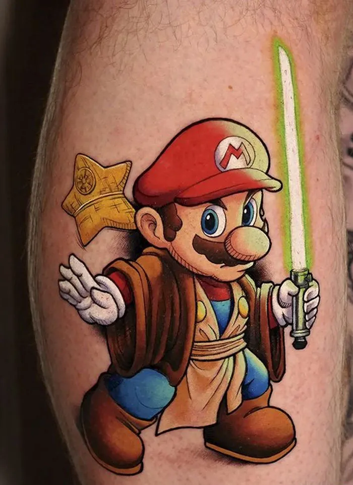 Super Mario Game Tattoo