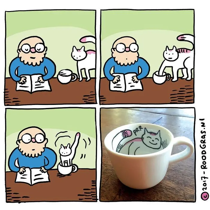 50 Feel-Good Wordless Cat Comics That Will Make Your Day By This Dutch Illustrator