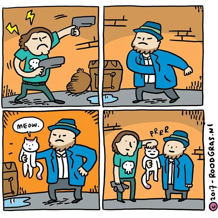50 Feel-Good Wordless Cat Comics That Will Make Your Day By This Dutch Illustrator