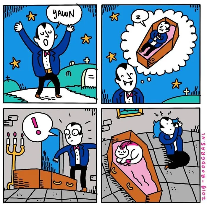 50 Feel-Good Wordless Cat Comics That Will Make Your Day By This Dutch Illustrator