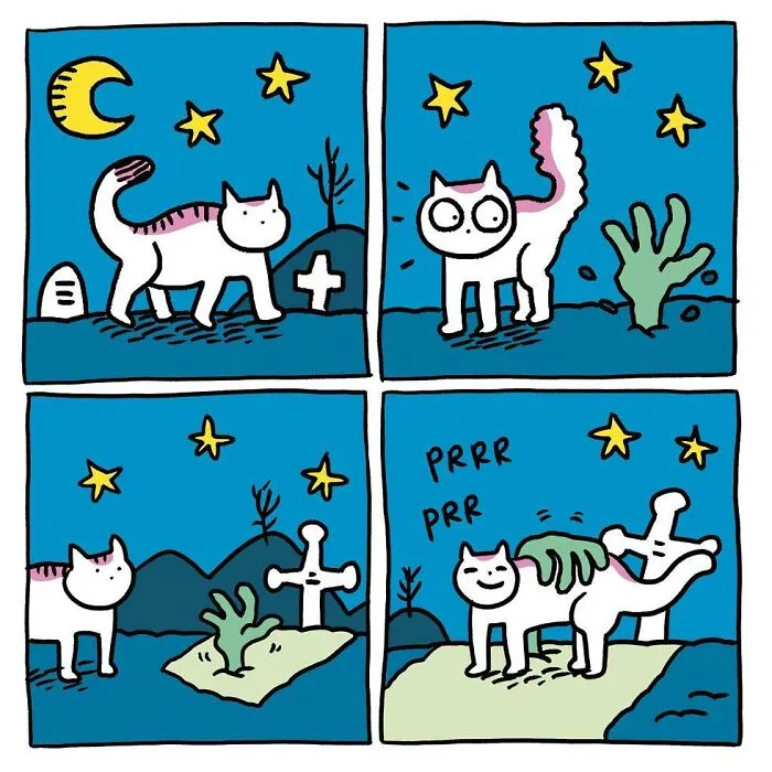 50 Feel-Good Wordless Cat Comics That Will Make Your Day By This Dutch Illustrator