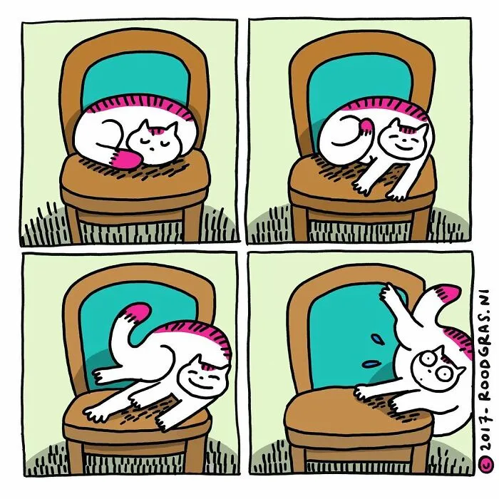 50 Feel-Good Wordless Cat Comics That Will Make Your Day By This Dutch Illustrator