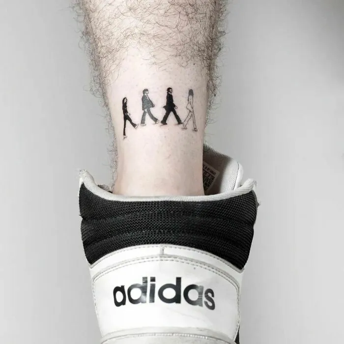 The Beatles Inspired Ankle Tattoo