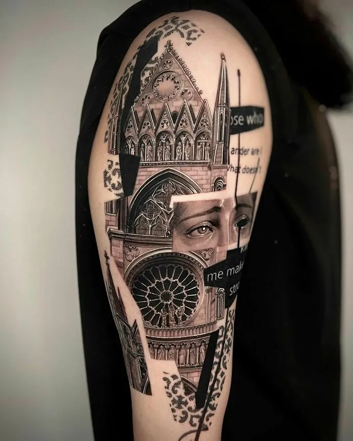 Cathedral Collage Tattoo
