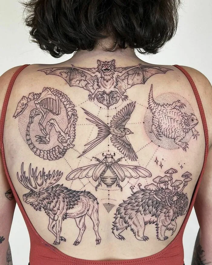 Stylized Large Animal Back Piece