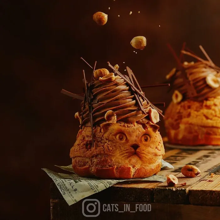 80 Weirdly Delicious Images Of Cats Photoshopped Into Food By This Artist (New Pics)