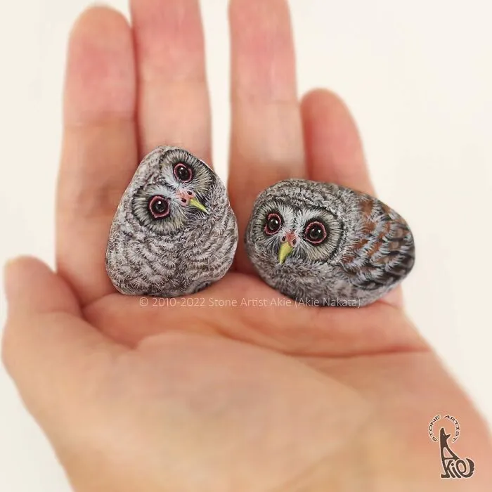 39 Animal Paintings On Natural Stones By Akie Nakata (New Pics)