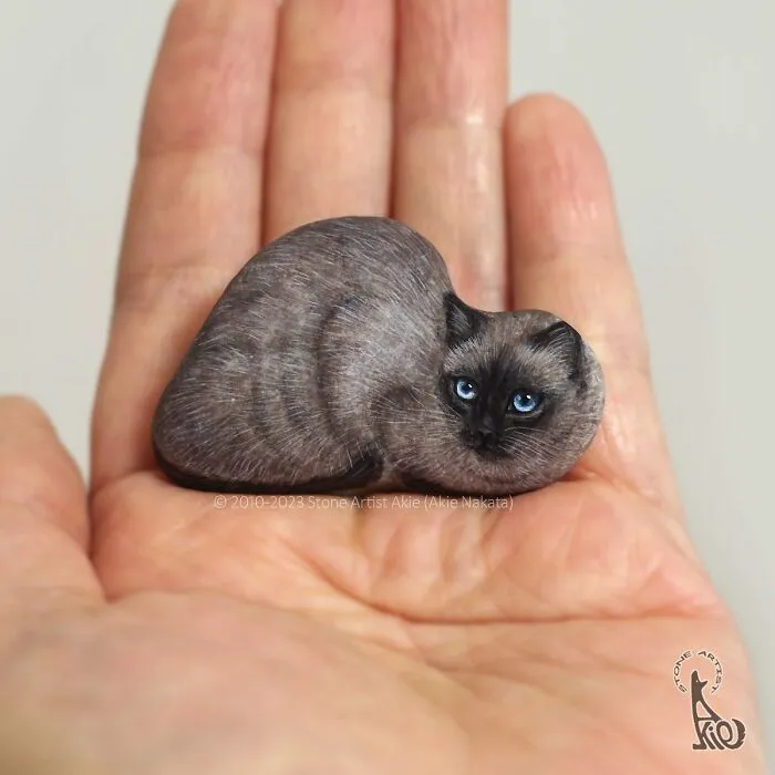 39 Animal Paintings On Natural Stones By Akie Nakata (New Pics)