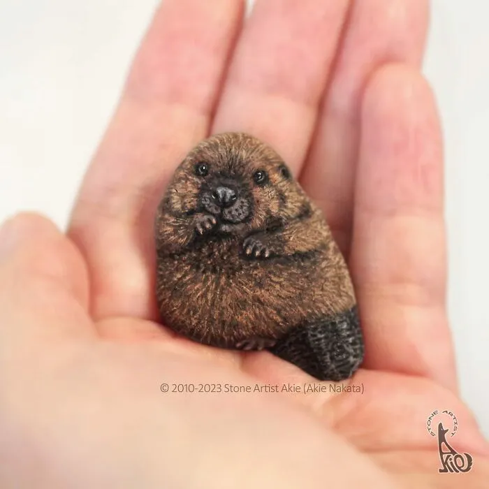 39 Animal Paintings On Natural Stones By Akie Nakata (New Pics)