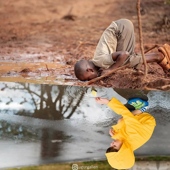 30 Combined Photos By This Digital Artist That Remind Us Of The Two Different Worlds That People Live In