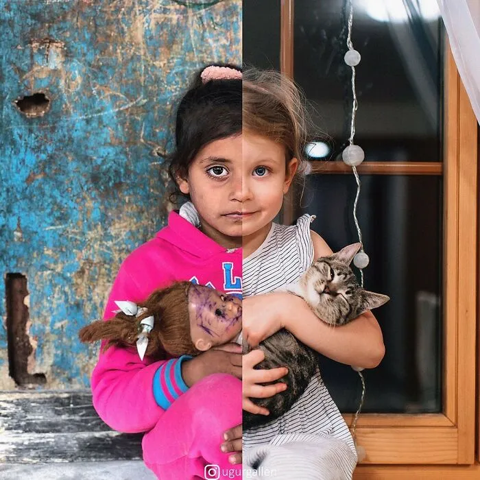 30 Combined Photos By This Digital Artist That Remind Us Of The Two Different Worlds That People Live In