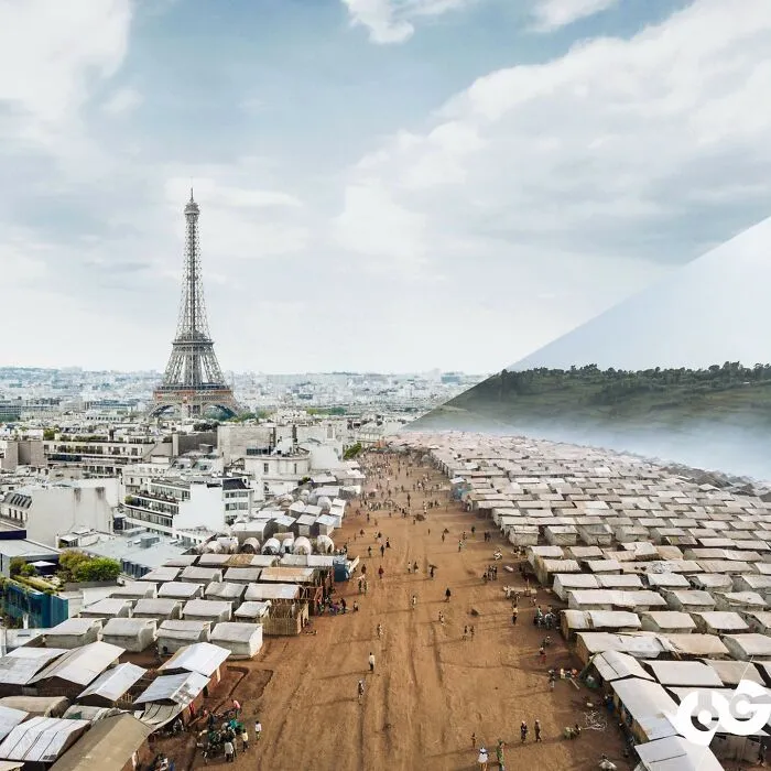 30 Combined Photos By This Digital Artist That Remind Us Of The Two Different Worlds That People Live In