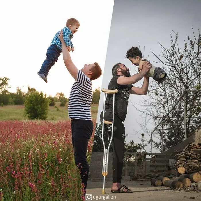30 Combined Photos By This Digital Artist That Remind Us Of The Two Different Worlds That People Live In