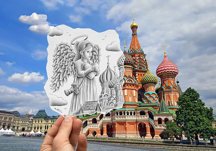 This Artist Merges His Pencil Illustrations With Photography, And The Effect Is Quite Unique (43 Pics)
