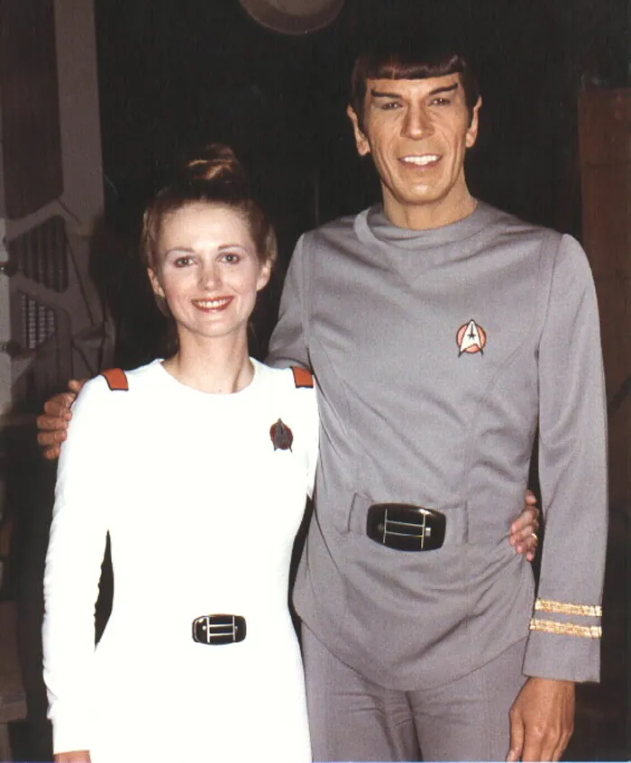 Mr. Spock And Lt Weezie. Leonard Was A Dear Friend (He Visited Our Home Many Times Over The Years). I Thought I Was Just Flying Out To La To Watch Them Shoot.  Wow Did He Have A Surprise For Me!  It Was Incredible!