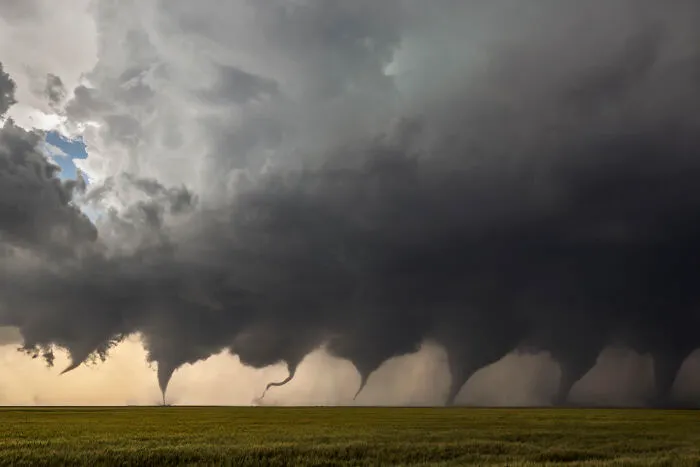 Evolution Of A Tornado: Composite Of Eight Images Shot In Sequence As A Tornado Formed In Kansas By Jasonweingart