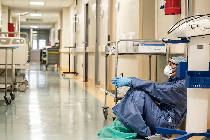 A Doctor During The Covid-19 Pandemic In San Salvatore Hospital In Pesaro, Italy By Alberto Giuliani
