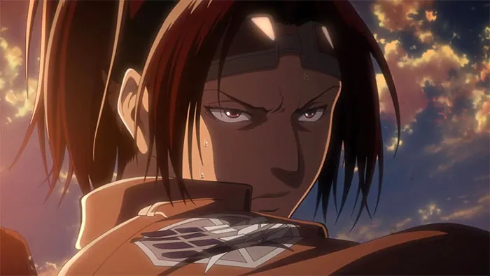 Hange Zoë wearing brown jacket