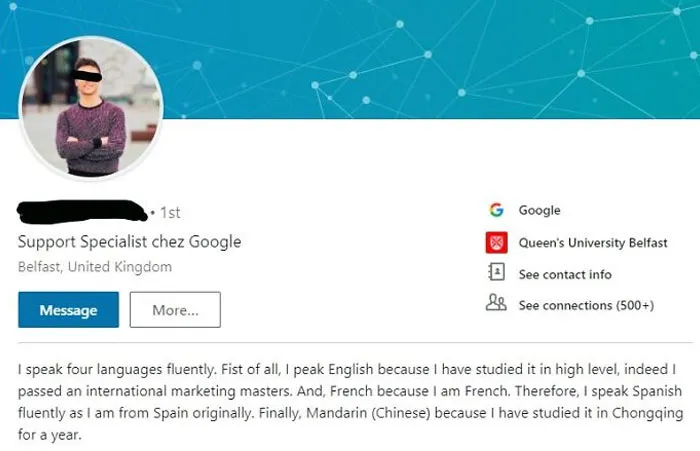 There Was An Attempt To Showcase Language Skills On The CV
