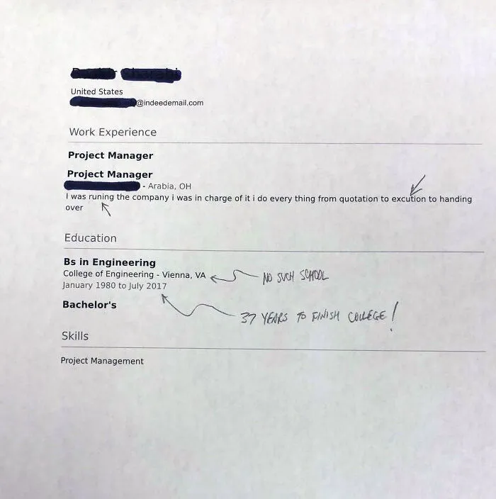 There Was An Attempt To Write A Resume