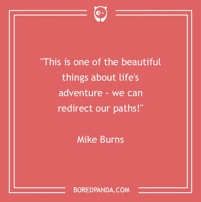 Inspirational beauty quote by Mike Burns on a red background with a minimalistic design.