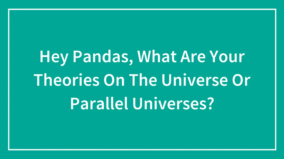 Hey Pandas, What Are Your Theories On The Universe Or Parallel Universes? (Closed)