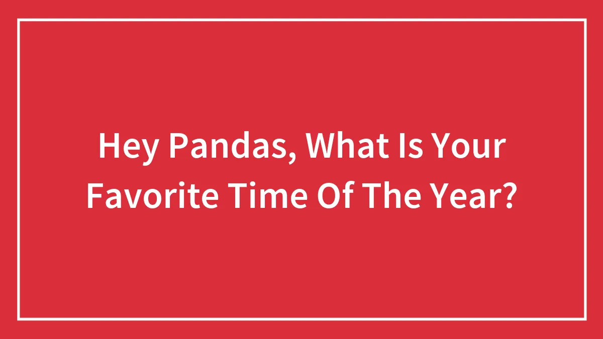 Hey Pandas, What Is Your Favorite Time Of The Year? (Closed)