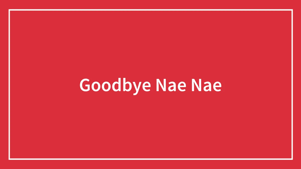 Goodbye Nae Nae