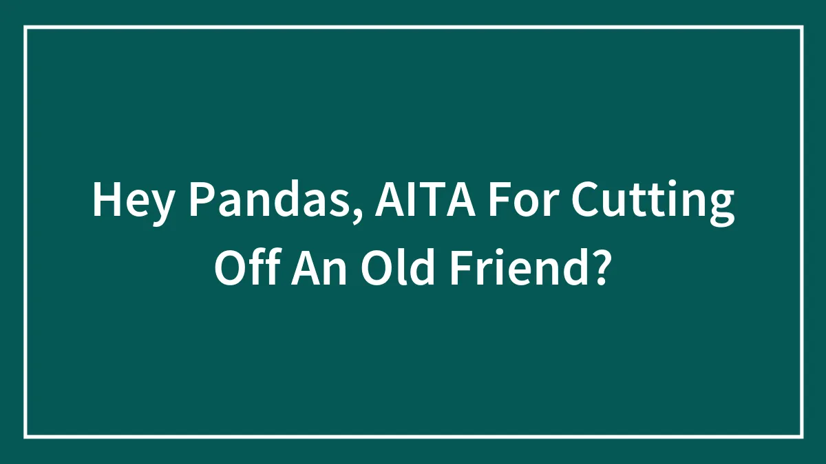 Hey Pandas, AITA For Cutting Off An Old Friend? (Closed)