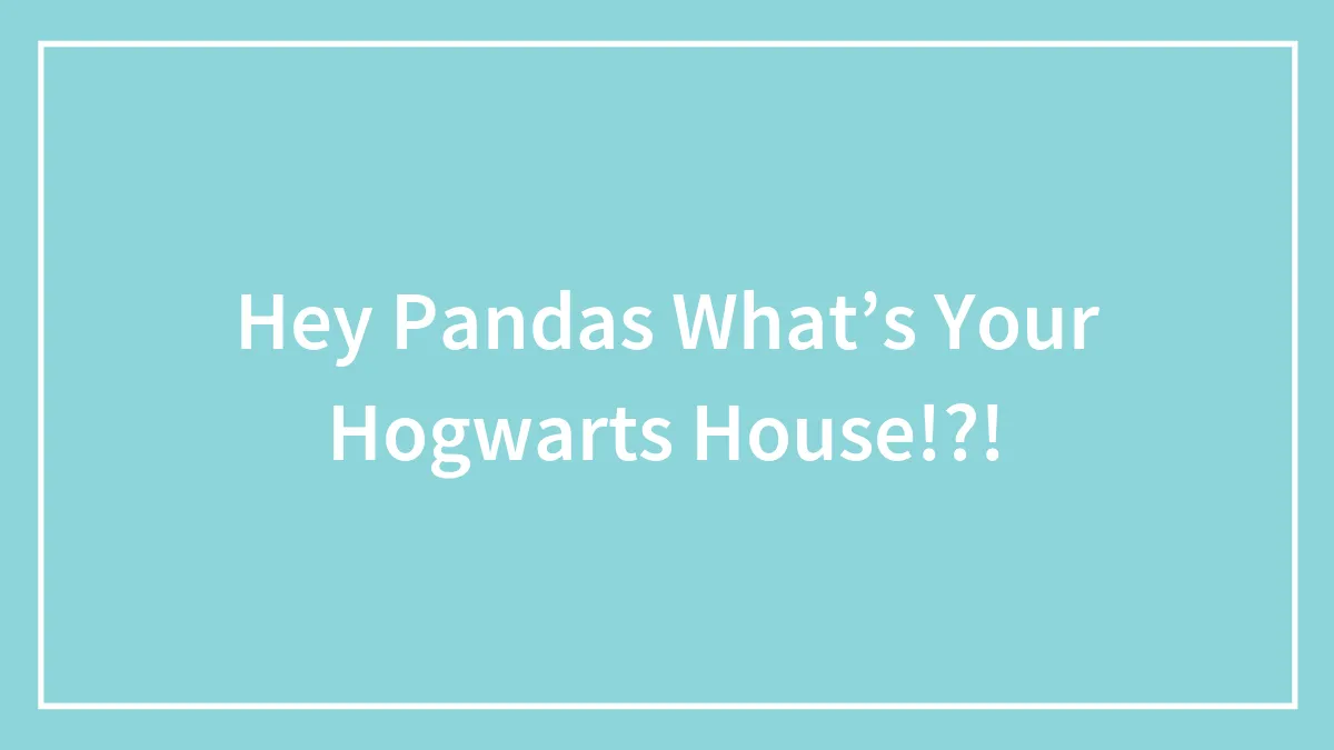 Hey Pandas What’s Your Hogwarts House!?!