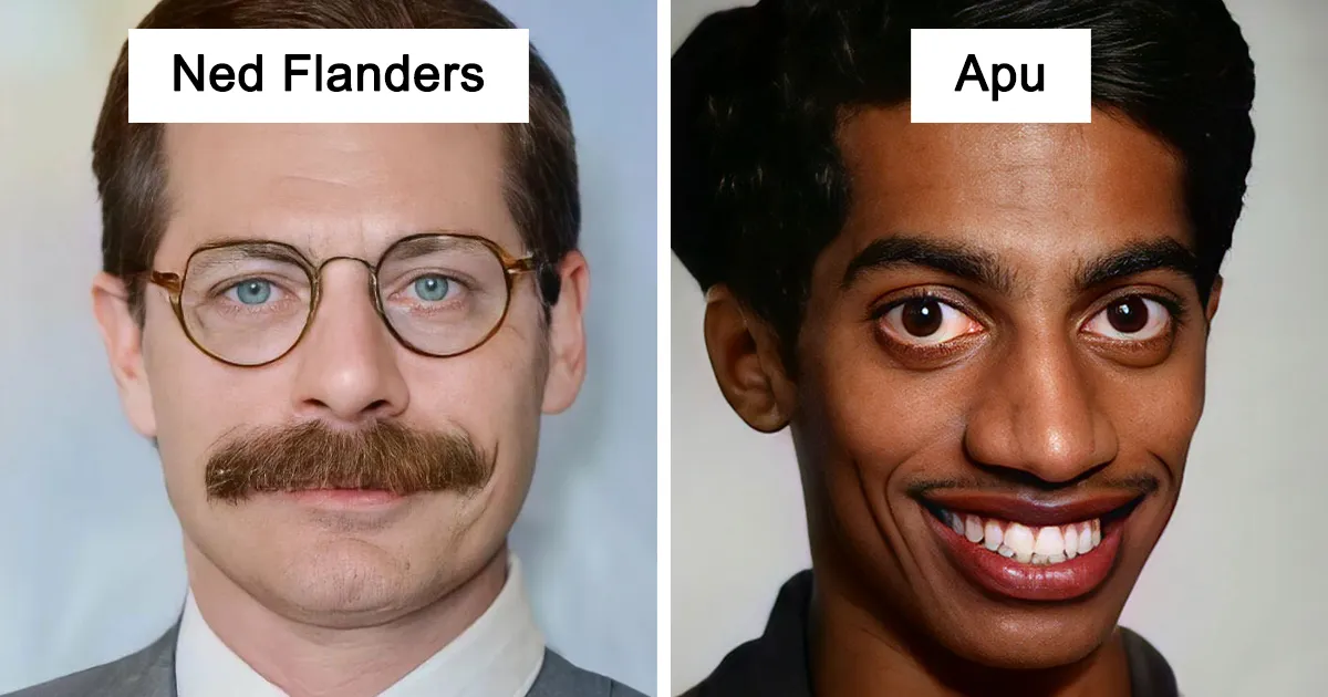 He recreado a los personajes de los Simpsons en la vida real usando IA y Photoshop (15 imágenes)