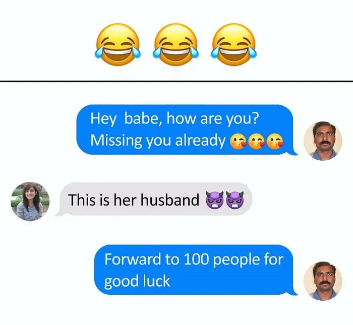 Text exchange with hilarious reply from "Xavier," featuring colorful emoji reactions.