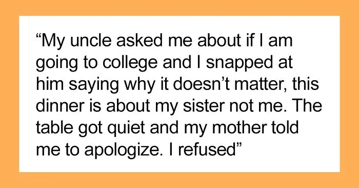 Teen Loses It At Graduation Dinner With Family When The Table Talk Revolves Only Around Her Sister