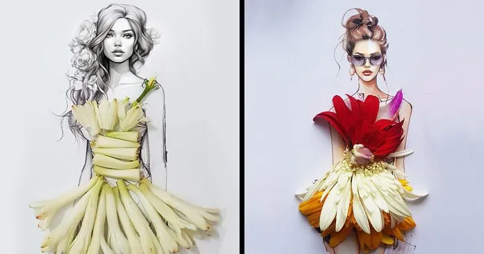 I Add Flower Petals And Leaves To Beautiful Illustrations, Here's The Result (14 Pics)