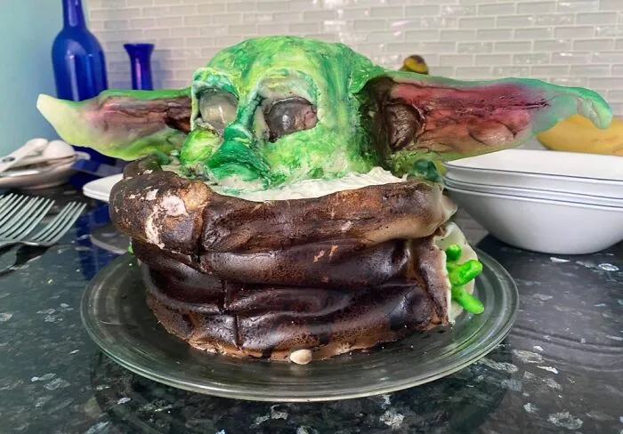 My Kids Told Me I Should Try Out For Nailed It! After This Beauty. Supposed To Be Grogu…