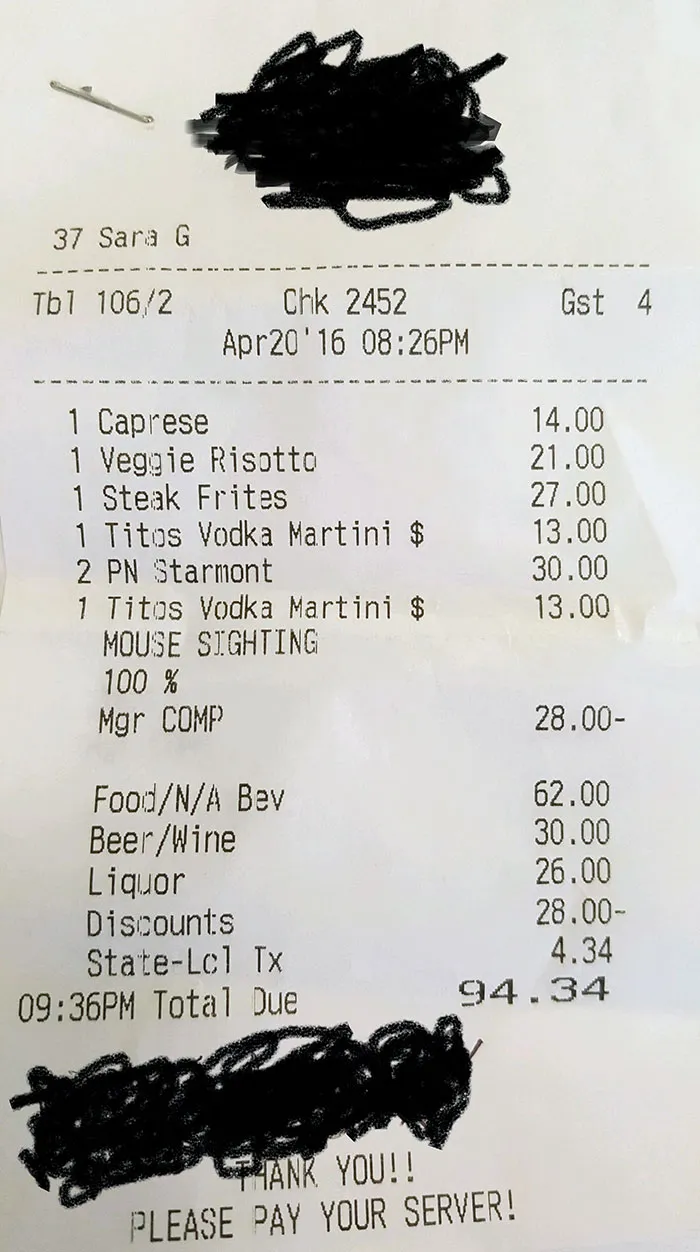 I Saw A Mouse In A Restaurant And Looks Like I Wasn't The First Customer To See It