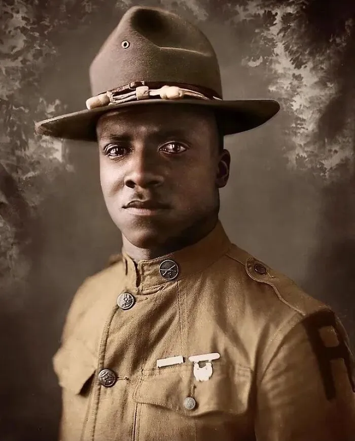 Portrait Of An American Soldier In 1918