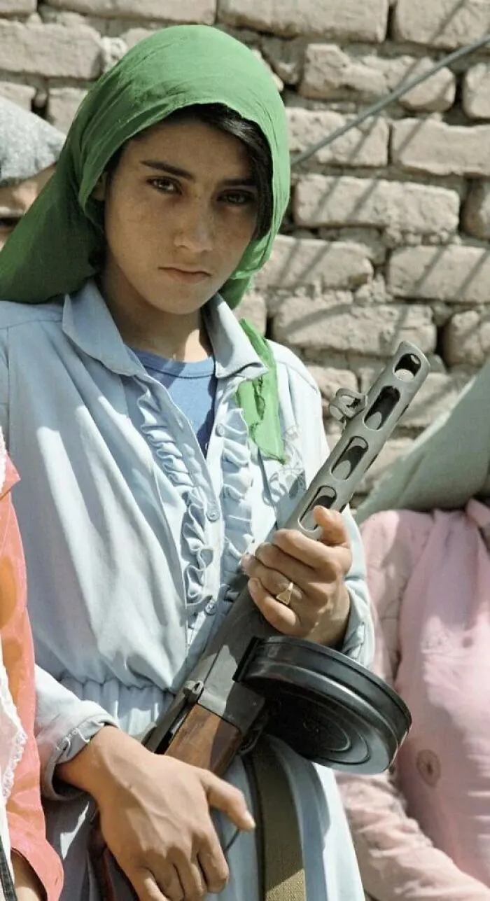 Twenty-Year-Old Arifa, A Member Of The Pro-Government Women's Unit, Guarding Their Village From The Mujahedeen, The Democratic Republic Of Afghanistan, 1987