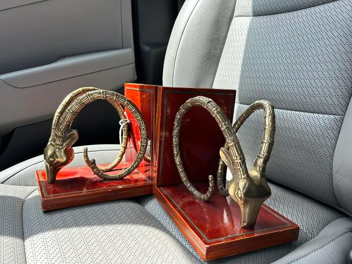 Found Some Neato Brass Ibex Book Ends At The Local Antique Shop Here In Salt Lake City